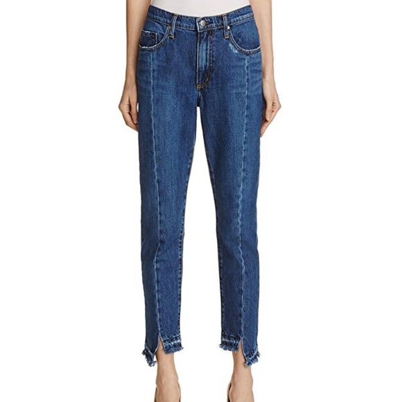 Distressed Chewed-Hem Boho Edition Blue Jeans - Picture 3 of 5